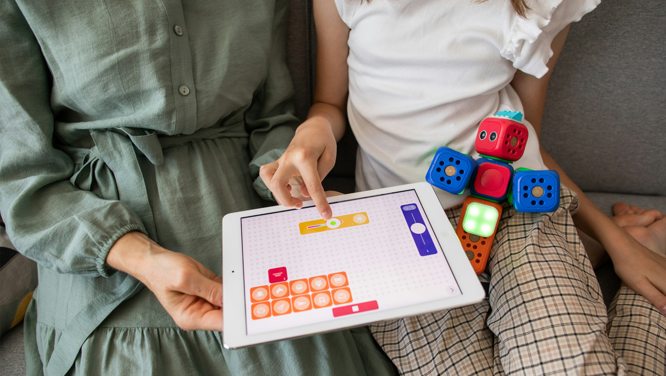 Students engaging with an educational game